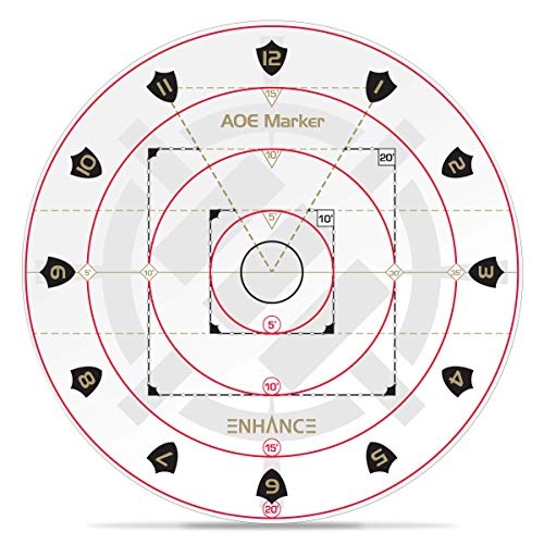 ENHANCE Marcador de daño de AOE de Hechizo para Juegos de rol de Mesa - La Plantilla de área de Efecto de D&D determina los Efectos de Hechizo en los mapas - Accesorios DND DM