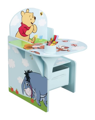 Escritorio con Silla Estilo Winnie The Pooh de Disney, con Bandeja de Almacenamiento. azul azul