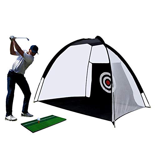 FBSPORT Red plegable de golf de 2 m, ayuda a la práctica de entrenamiento para interior y exterior, columpio de patio trasero, astillado, red de golf portátil con bolsa de transporte