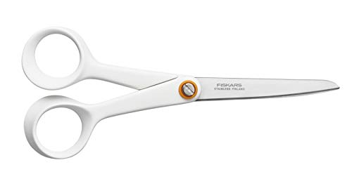 Fiskars Tijeras universales, Longitud total: 17 cm, Acero de calidad/Plástico, Functional Form, Blanco, 1020413