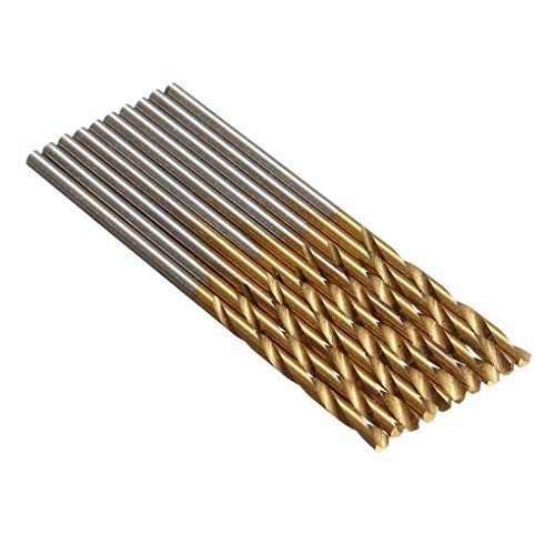 Fornateu 50PCS Acero de Alta Velocidad Fresa Espiral 1,0/1,5/2,0/2,5/3,0 mm Recubierto de Titanio HSS Taladro Set Tratamiento de la Madera Herramientas de Mano Broca