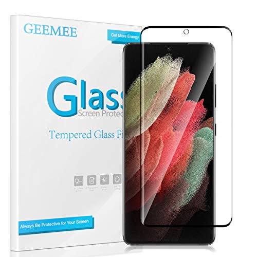 GEEMEE Protector de Pantalla para Samsung Galaxy S21 Ultra 5G (6.8"), Cristal Templado Película Vidrio Templado 9H Alta Definicion Glass Screen Protector Film