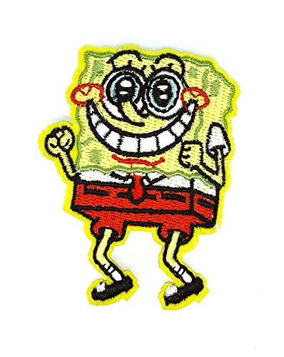 Gemelolandia | Parche Termoadhesivo Bob Esponja 6,5cm | Muy Adherentes | Patch Stickers Para Decorar Tu Ropa | Fáciles de Poner