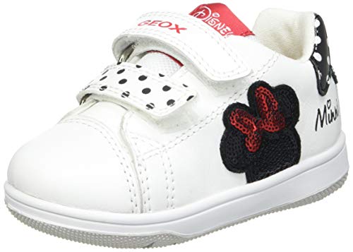 Geox B New Flick Girl A, Zapatillas Bebé-Niñas, White/Black, 23 EU