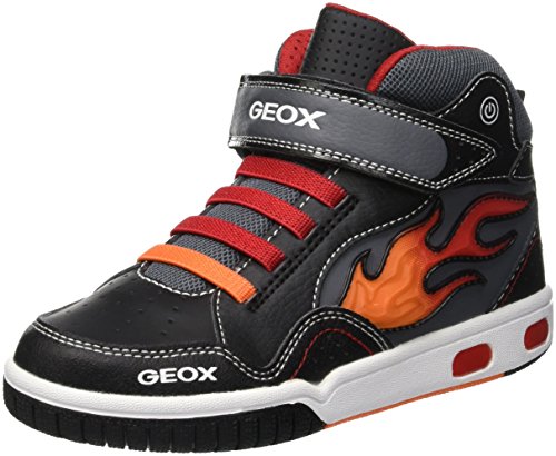 Geox JR Gregg C, Zapatillas Altas Niños, (Black/Red C0048), 26 EU