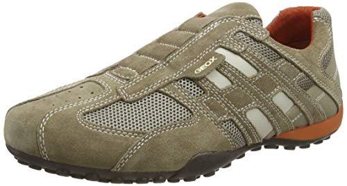 Geox UOMO Snake L, Zapatillas Hombre, Beige (Beige/Dk Orange C0845), 41 EU