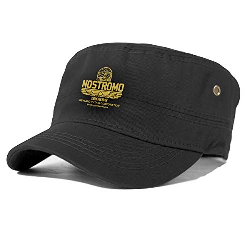 gjhj Nostromo - Gorra de algodón con parte superior plana, unisex, ajustable, estilo militar, lavado