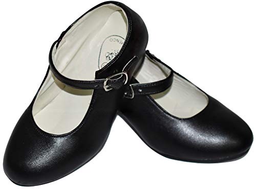 Gojoy shop- Zapato con Tacón de Danza Baile Flamenco o Sevillanas para Niña y Mujer, 5 Colores Disponibles (Negro, 25)