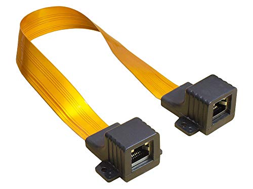 Good Connections Pasapuros RJ45 Ethernet LAN para puertas y ventanas – Alta calidad extremadamente plana – Conector RJ45 ambos lados – Longitud total con conector 51 cm, longitud flexible 44 cm