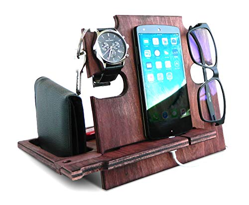 Greta Oto Regalo para los Hombres, Docking Station, Organizador de Escritorio de Madera, Regalo para él - Regalo para Papá, Regalo de día de Padre