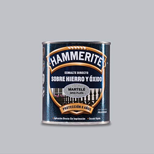 Hammerite Esmalte directo sobre hierro y óxido Martelé Gris Plata 750 ml