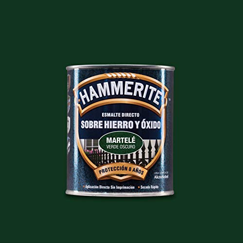 Hammerite Esmalte directo sobre hierro y óxido Martelé Verde Oscuro 750 ml