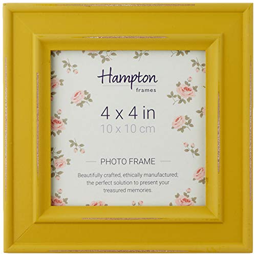 Hampton Frames Paloma-Marco de Fotos Cuadrado, Madera, Amarillo, 4x4 (10x10cm)