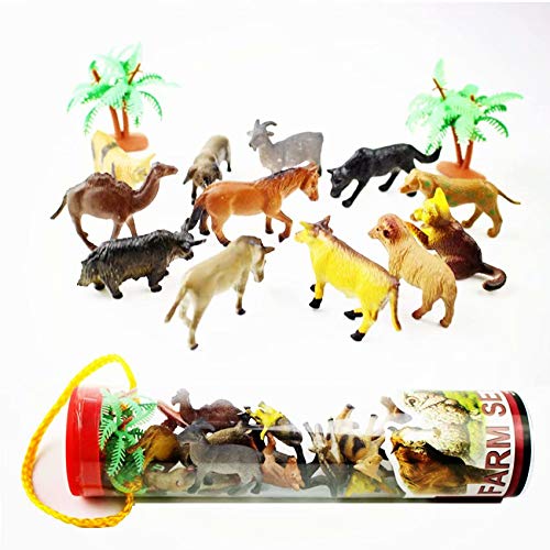 HANBIN Multicolor 12 Piezas Animales domésticos Juguete de plástico para Animales Bolsa de Fiesta Favorita Juego de Juego en ba?era Domestic Animals