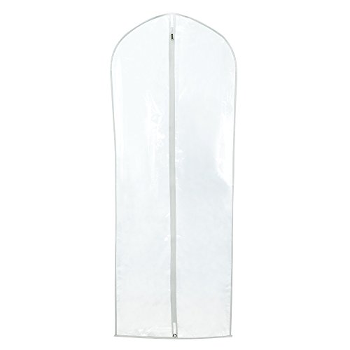 Hangerworld 18 Fundas para Ropa 152cm Impermeable Transparente Cremallera y Bordes Blanco Vestidos