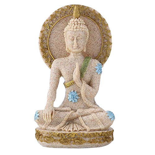 HERCHR Decoración de Buda, estatuilla de Buda, estatuas de Mano, Piedra Arenisca Fengshui, decoración de Escritorio, Regalo para decoración del Hotel en casa