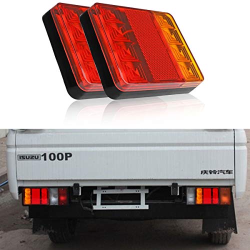 HITECHLIFE Trailer Tail Indicador de luz 2pcs 12V 8LED Luces de Remolque Camión Caravan Bus