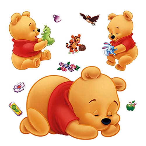 Ice-Beaut 3D Winnie The Pooh Pegatinas De Pared para Habitaciones De NiñOs ExtraíBle Dormitorio De Bebé Dibujos Animados GuarderíA NiñOs Pegatinas De Pared