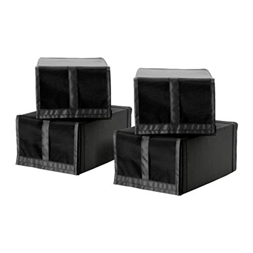 Ikea Skubb - Caja de zapatos (4 unidades), color negro