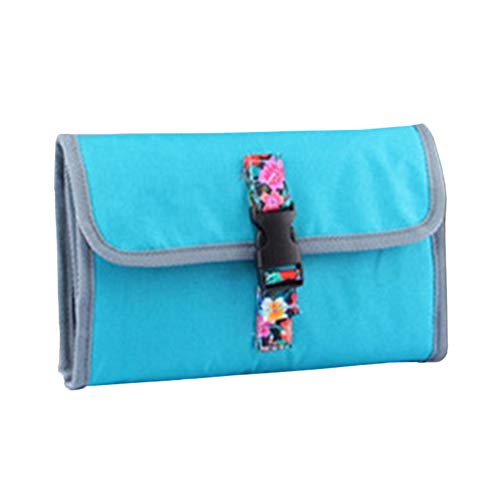 INTVN Neceser para Colgar Viaje Gran Capacidad,Impermeable Bolso de Lavado Colgante Gancho Colgante Impermeable y Bolsa de Cosméticos de Baño(Azul)