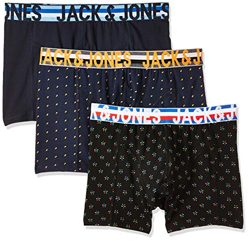 JACK & JONES JACHENRIK Trunks 3 Pack Noos Bóxer, Multicolor (Black Detail: Navy Blazer), Large para Hombre