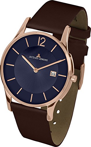 JACQUES LEMANS Reloj Analógico para Unisex de Cuarzo con Correa en Cuero 1-1850I