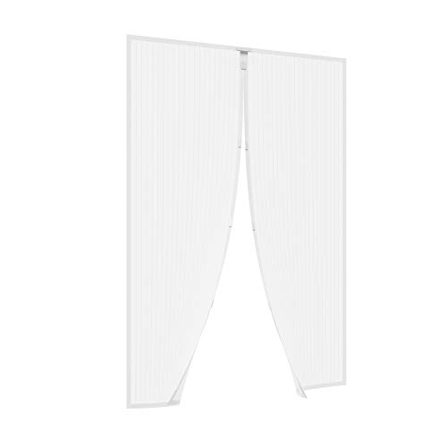 JAROLIFT Mosquitera Cortina magnética para puertas 140 x 250cm, blanco, individual cortable (Ancho y altura)