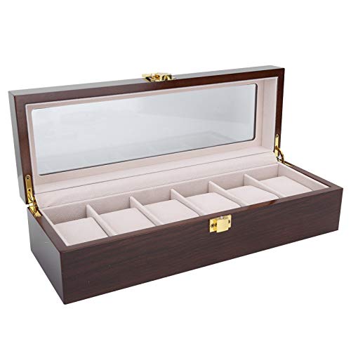 Jingyig Caja de Reloj Hermosa Exquisita de 6 Rejillas, Caja de Reloj, Apariencia Elegante Fácil de Limpiar Atractivo para Uso Personal Exhibición de la Tienda