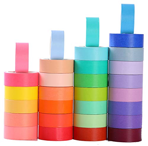 Juego de 30 rollos de cinta adhesiva Washi, colorido decorativo Washi, cinta adhesiva para manualidades, diseño de libros