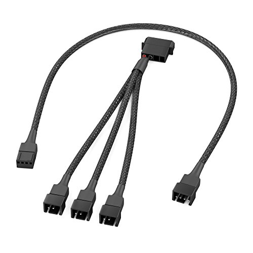 KabelDirekt – 15cm Cable Molex (2 Pines Molex a 3X PWM Cable Y Ventilador + 30cm PWM Cable alargador Ventilador, Ventiladores adicionales),