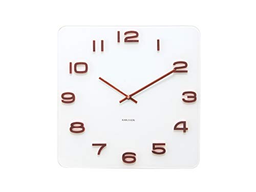 Karlsson Reloj Pared Vintage Agujas Cobre, Blanco y Rojo, 6x35x35 cm