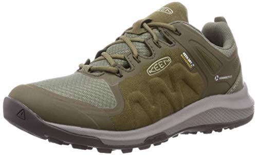 KEEN Explore Low Height Waterproof, Zapatillas para Caminar Mujer, Llovizna de Oliva polvorienta, 39 EU