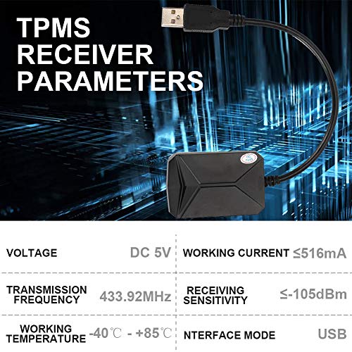 Keenso Car Sensores internos de neumáticos USB, Reemplazo de sensores de tapa interna USB TPMS para pantalla de navegación para automóviles Android