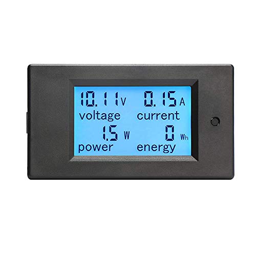 KETOTEK Voltimetro Amperimetro Digital DC 6.5-100V 20A 12V, Medidor de Voltaje Amperaje Potencia Energia Electrica de Panel Voltio Amperio Pantalla LCD