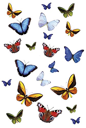 Kleine Wolke Deco Elements Butterfly Vinilo Adhesivo para Espejos, PVC, Multicolor, 23x3x34 cm