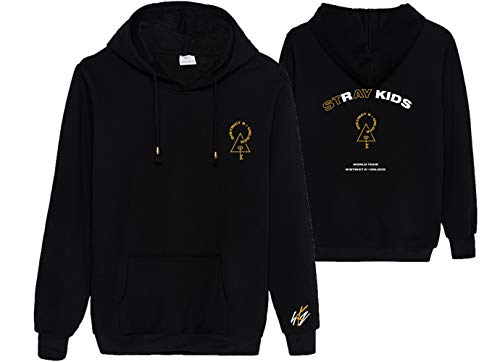 KPOP Stray Kids Sudaderas con Capucha Manga Larga District 9: Unlock Imprimiendo Hoodies Unisexo Pullover Hip Hop Tops para Hombres y Mujeres Bang Chan Changbin Hyunjin Felix Seungmin Jeongin