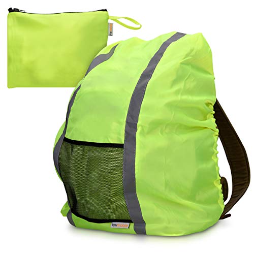 kwmobile Funda para Mochila Resistente al Agua - Cubierta Protectora Reflectante de 64 x 84CM - Bolso Protector de Mochila en Amarillo neón