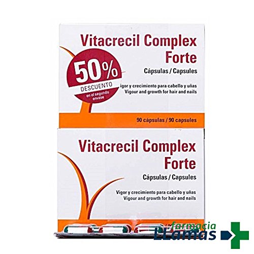 LABORATORIOS VIÑAS VITACRECIP COMPLEX FORTE PACK 2 UNIDADES SEGUNDA UNIDAD AL 50% 90 CAPSULAS LA UNIDAD