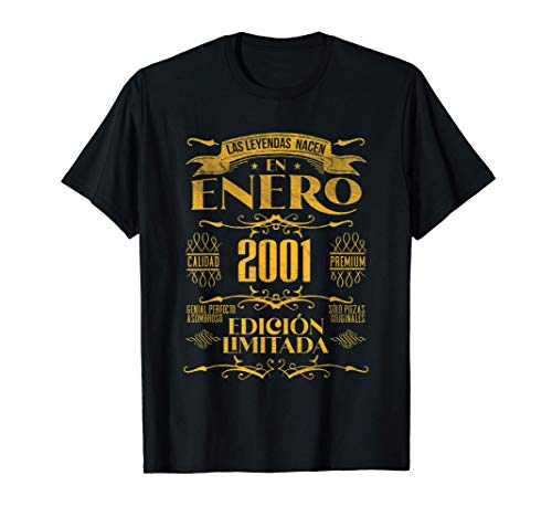 Las Leyendas nacen en Enero de 2001 - 20 años Cumpleaños Camiseta