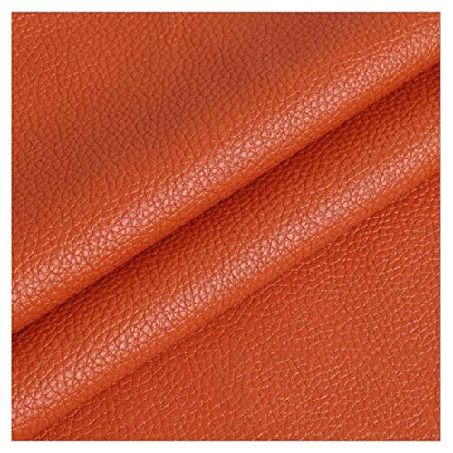 LILAMP Material Texturizado de Tapicería de Cuero Sintético Resistente de Tela de Piel Sintética - Naranja 1 Metro 100 Cm X 140 Cm(Size:1.4x9m)