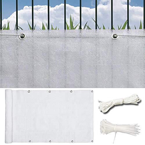 LSXIAO Pantalla De Privacidad Red De Seguridad Parabrisas Sombrilla Anti-UV Sujetacables Y Cuerda Patio Al Aire Libre Valla for Terrazas, 29 Medidas (Color : White, Size : 1x24m)