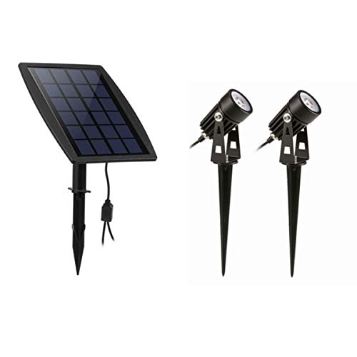 LWY Paisaje Solar 2PCS Focos focos Impermeable al Aire Libre Foco Solar Dusk to Dawn Auto On Off jjkpa (Color: 3000k)