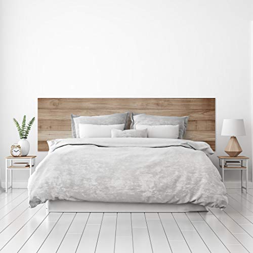 MEGADECOR Cabecero Cama PVC Decorativo Económico Textura Madera Tablas Horizontales Roble Clara Varias Medidas (115 cm x 60 cm)