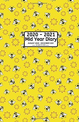 Mid Year Diary August 2020 - December 2021, Week to View A5: Bee (Bees)