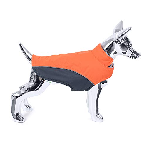 Mile High Life | Chaqueta para Perro Impermeable y Caliente | Chaqueta para Perro pequeño de Cierre fácil Paso a Paso | Abrigos para Cachorros Raya Reflectante para el Paseo Nocturno