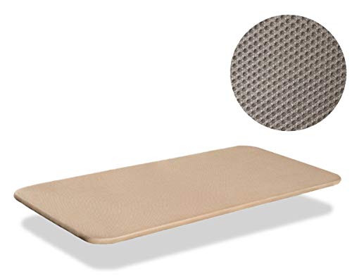 Miroytengo Base tapizada 90x180 cm, 5 Refuerzos TRANSVERSALES, Tubo 40x30 MM, Tejido 3D Transpirable, 6CM Grosor. Color Beige. SIN Patas