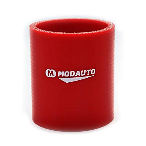 MODAUTO Manguera de Silicona Acoplador, Tubo de Silicona Recto, Universal, 3/4 capas, Alto Rendimiento, Diametro 65mm, Longitud 76mm, Modelo E382K, Rojo