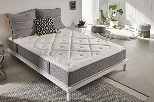 Moonia - Colchón Viscoelástico Gel 140X190CM - Cama de Matrimonio - Colchón de Alta Durabilidad - Colchón Antiacaros - Grosor +/- 26 cm - Modelo Platinum Classic