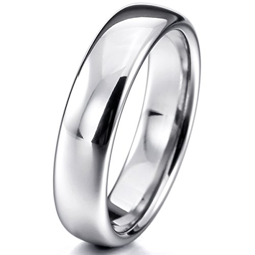 MunkiMix Ancho 6mm Tungsteno Anillo Ring Banda Venda El Tono De Plata Comodidad Cómodo Alianzas Boda Talla Tamaño 12