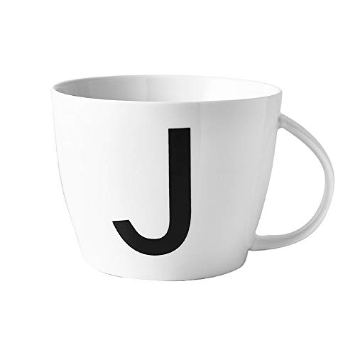 MUXUE Tazas De Té De Gran Capacidad, Taza De Leche para El Desayuno De 800 Ml, Tazas De Leche De Avena con Letra a, Tazas De Té De Cerámica como Regalos para Amigos y Familias(J)